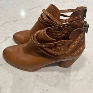Frye Women’s  Leather Zip‎ Naomi Pickstitch Ankle Shootie Size 10 Brown 3474686
